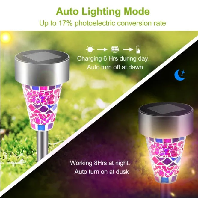 6 Sets Of Solar Outdoor Courtyard Landscape Lights