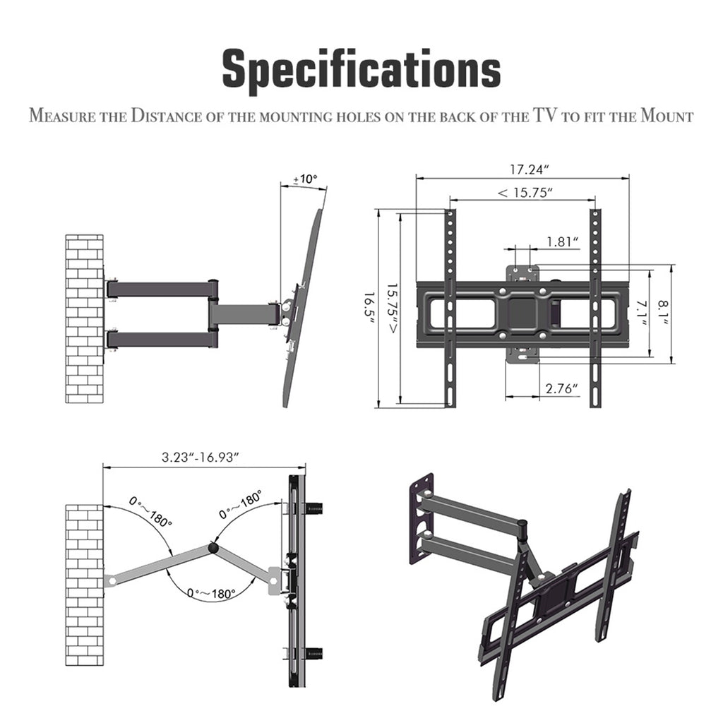 32-65 Inch Single Pendulum Small Base TV Stand TMXD-103 Load Bearing 35KG