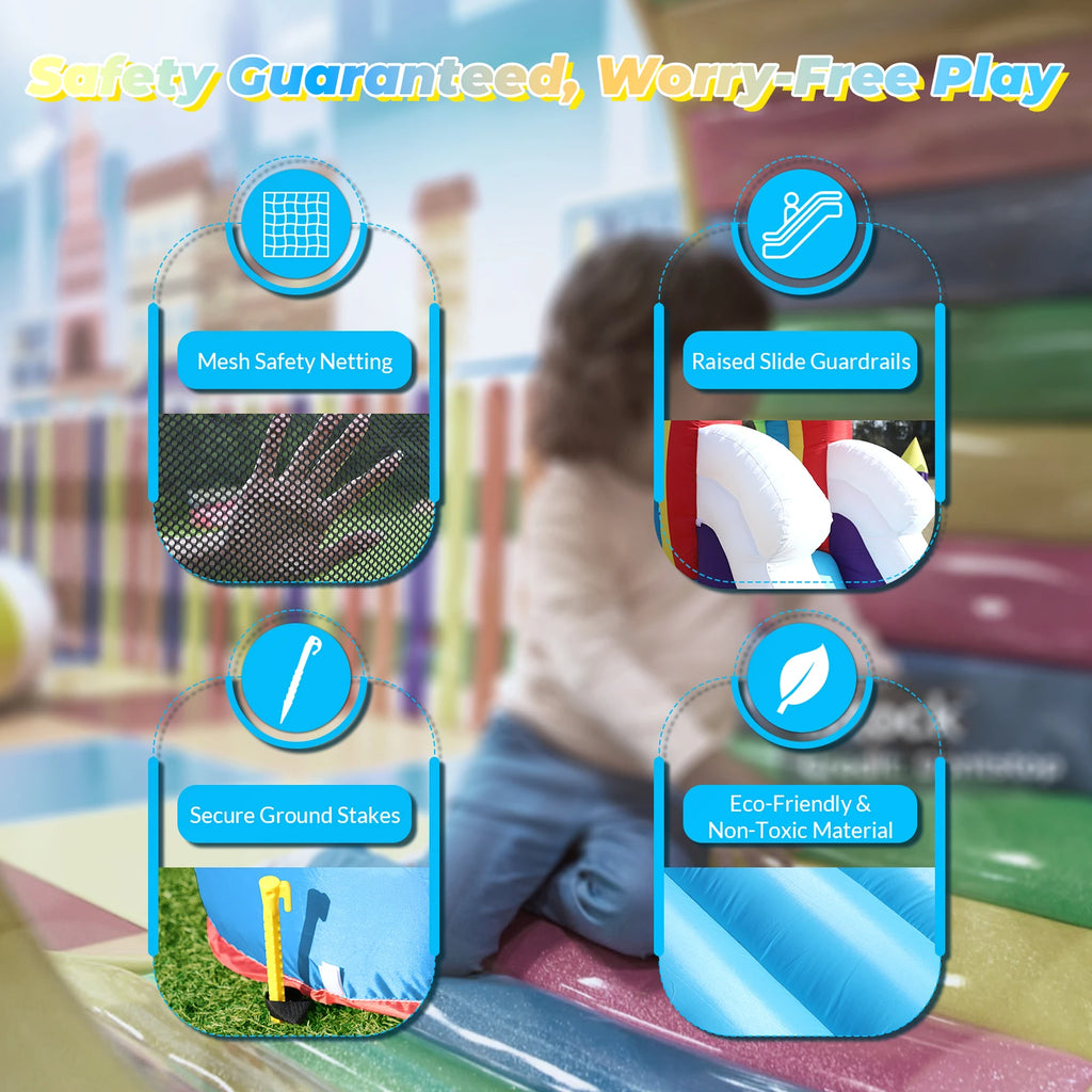 16ft 5m Inflatable Water Slide Bounce House w/ Splash Pool for Kids Backyard Party Children's Playground