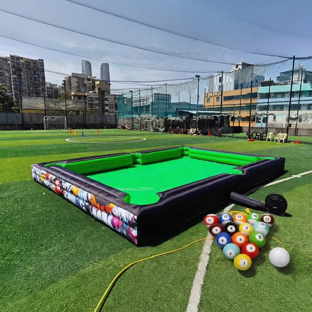 Large Footpool Pool Table with Balls Black Inflatable Billard for Soccer Event Inflatable Snooker Football Interactive Game