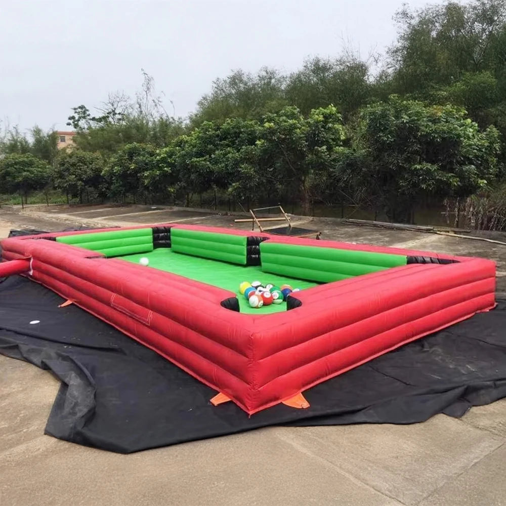 Large Footpool Pool Table with Balls Black Inflatable Billard for Soccer Event Inflatable Snooker Football Interactive Game
