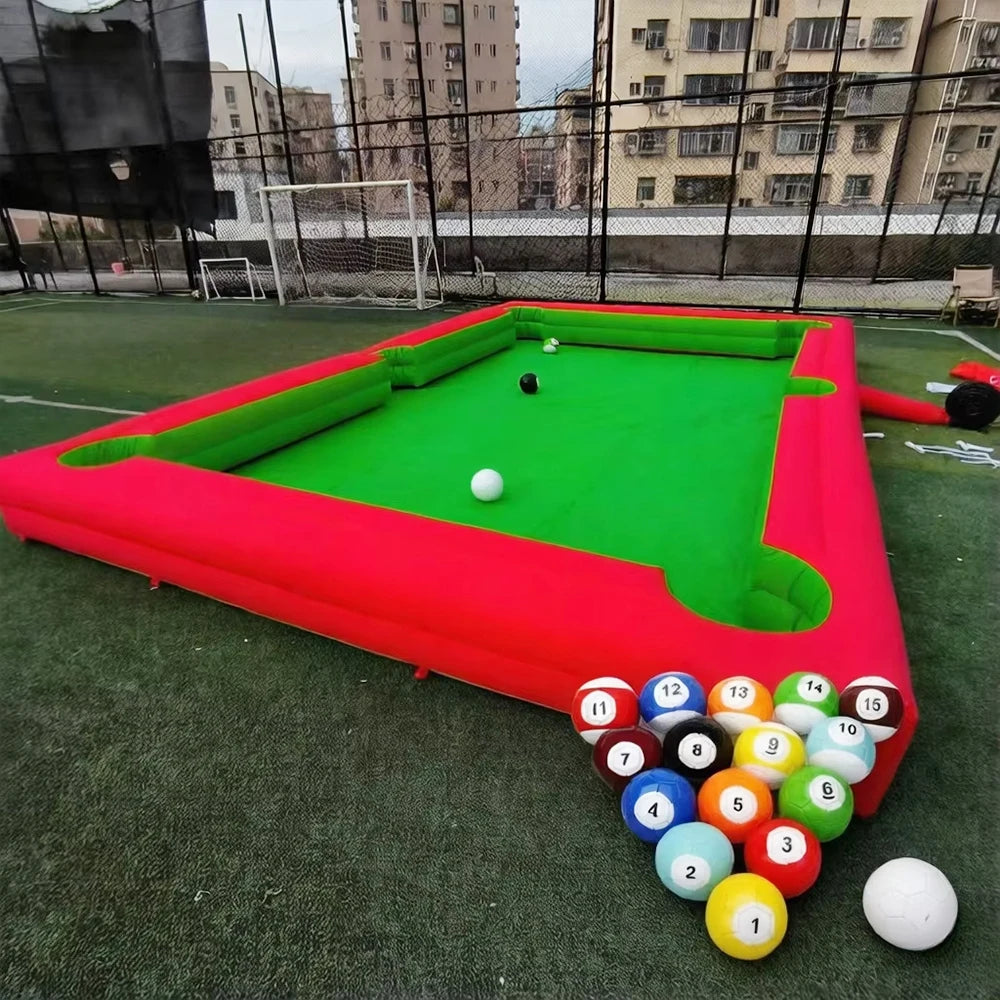 Large Footpool Pool Table with Balls Black Inflatable Billard for Soccer Event Inflatable Snooker Football Interactive Game