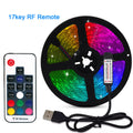 5V USB 5050 RGB LED Strip Light Bluetooth Remote Control 5m 10m Lights Tape TV Backlights Holiday Decor 0.5m 1m 2m 3m Black PCB