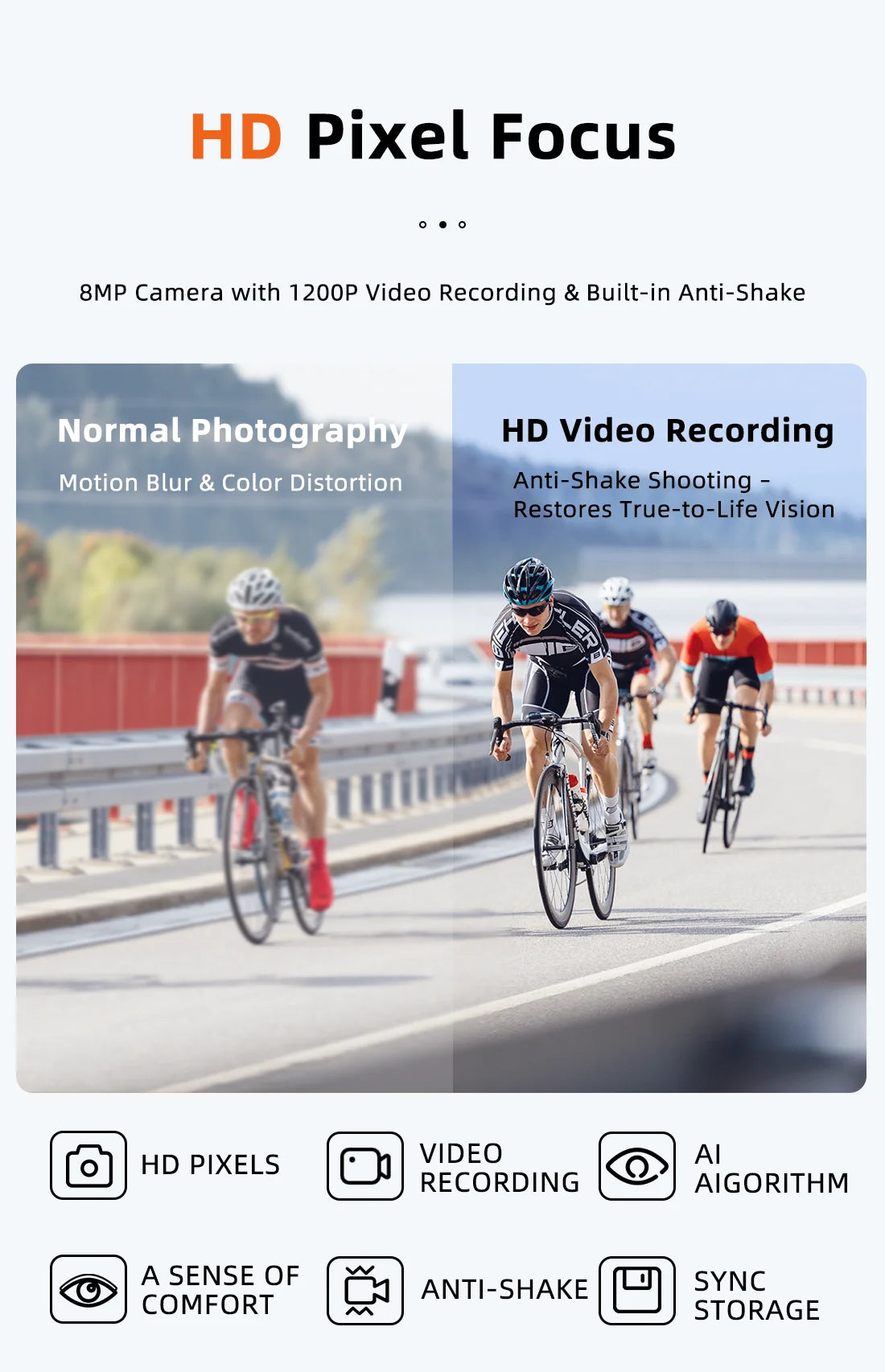 2026New AI Smart Glasses ChatGPT 1080P Camera 8MP Anti-shake Cycling Video&Photo Sport Sunglasses DualMic 32GB Windproof Goggles
