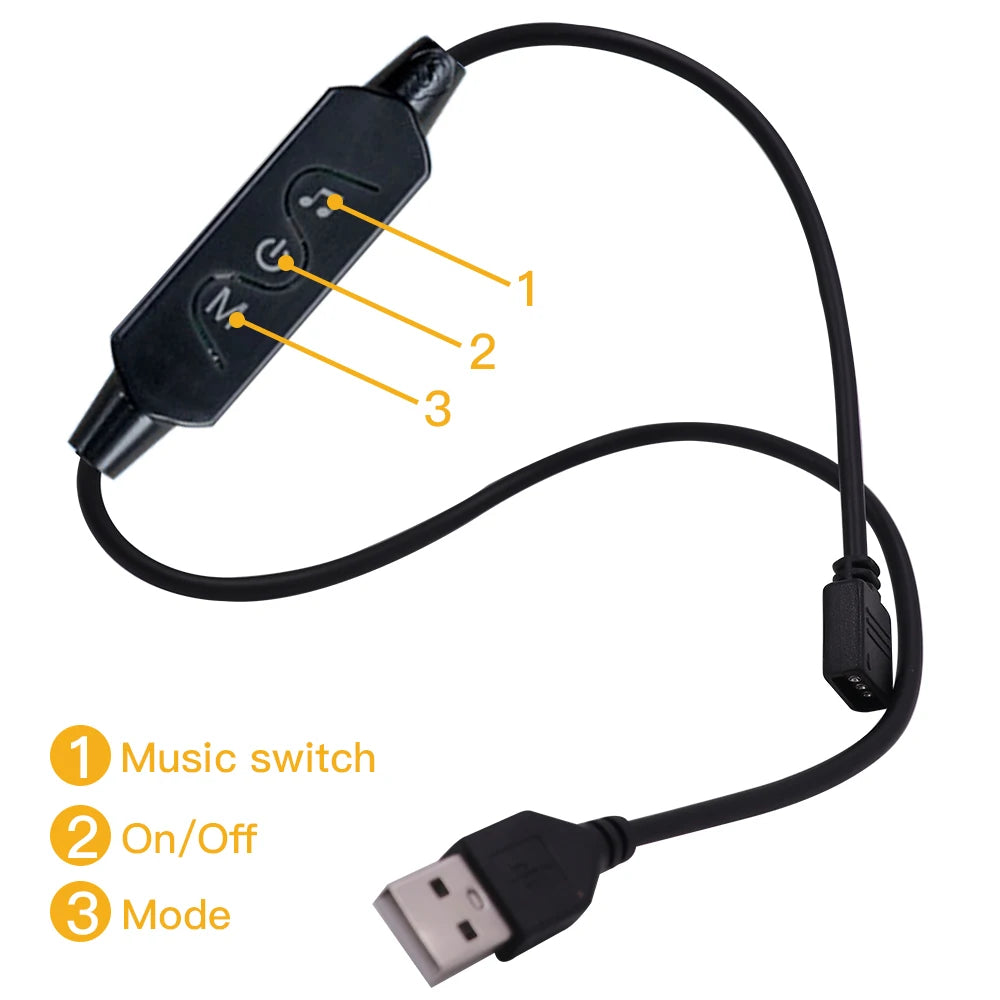 5V USB 5050 RGB LED Strip Light Bluetooth Remote Control 5m 10m Lights Tape TV Backlights Holiday Decor 0.5m 1m 2m 3m Black PCB