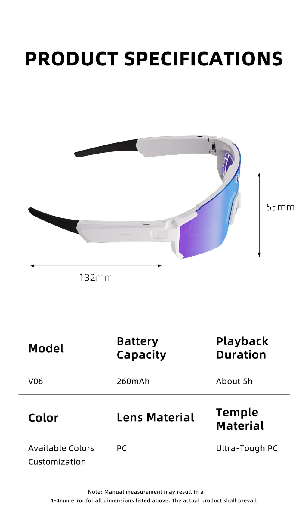 2026New AI Smart Glasses ChatGPT 1080P Camera 8MP Anti-shake Cycling Video&Photo Sport Sunglasses DualMic 32GB Windproof Goggles