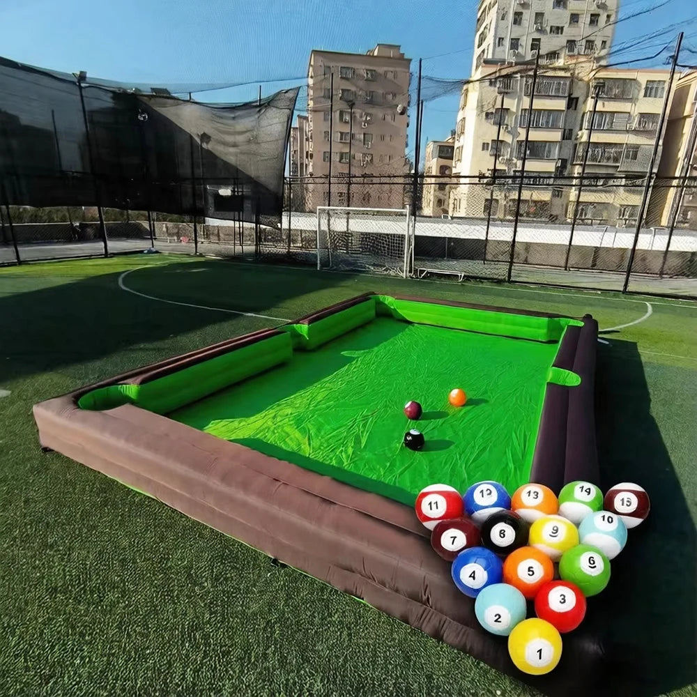 Large Footpool Pool Table with Balls Black Inflatable Billard for Soccer Event Inflatable Snooker Football Interactive Game
