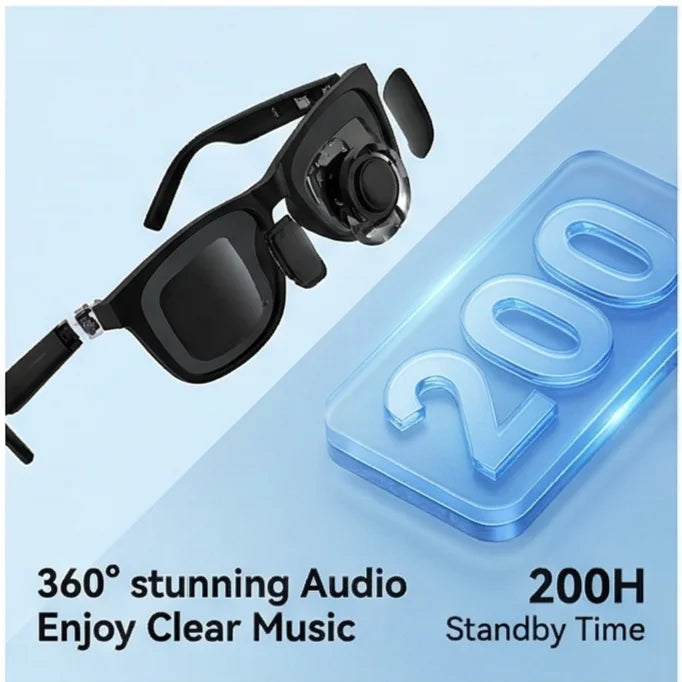 AI Smart Glasses Camera Control Bluetooth Call Voice Assistant for Siri Music Player UV Bluelight Protection  Outdoor Sunglasses