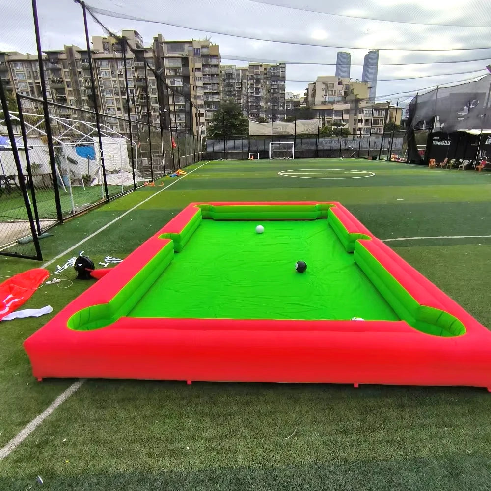 Large Footpool Pool Table with Balls Black Inflatable Billard for Soccer Event Inflatable Snooker Football Interactive Game