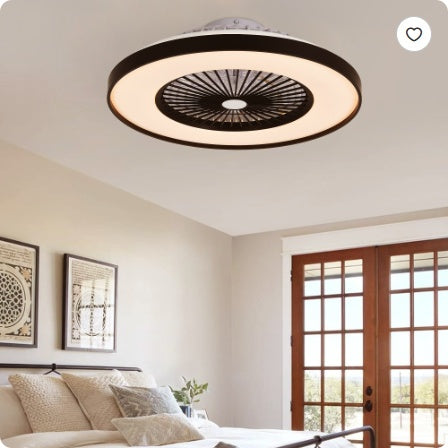 23 Inch Black Ceiling Fan Light With LED RGB   Dimmable & Color Changing, APP & Remote Control, Modern Smart Ceiling Fan For Living Room, Bedroom, And Dining Room  Silent 6-Speed Reversible DC Motor